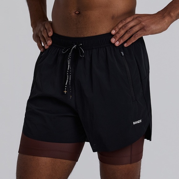 Bandit Running Vento 2 in 1 Lined Performance Training Hybrid Race Short
